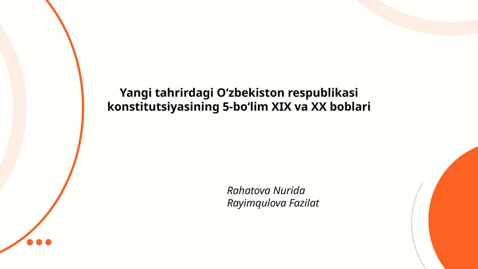 Oʻzbekiston respublikasi konstitutsiyasining 5-boʻlim