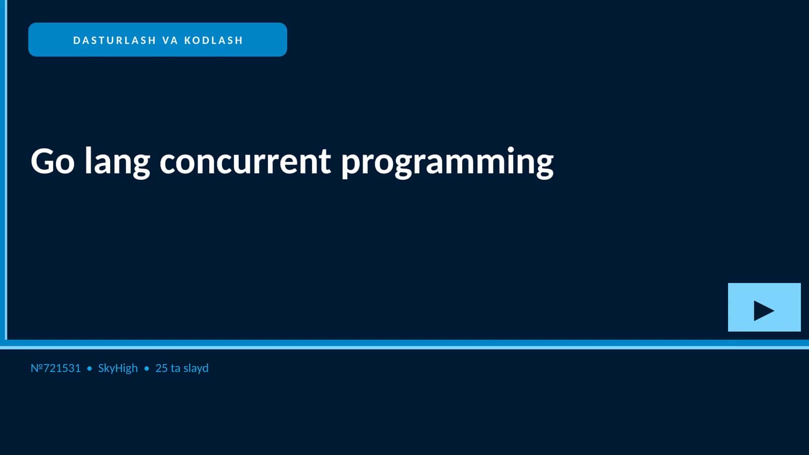 Go lang concurrent programming
