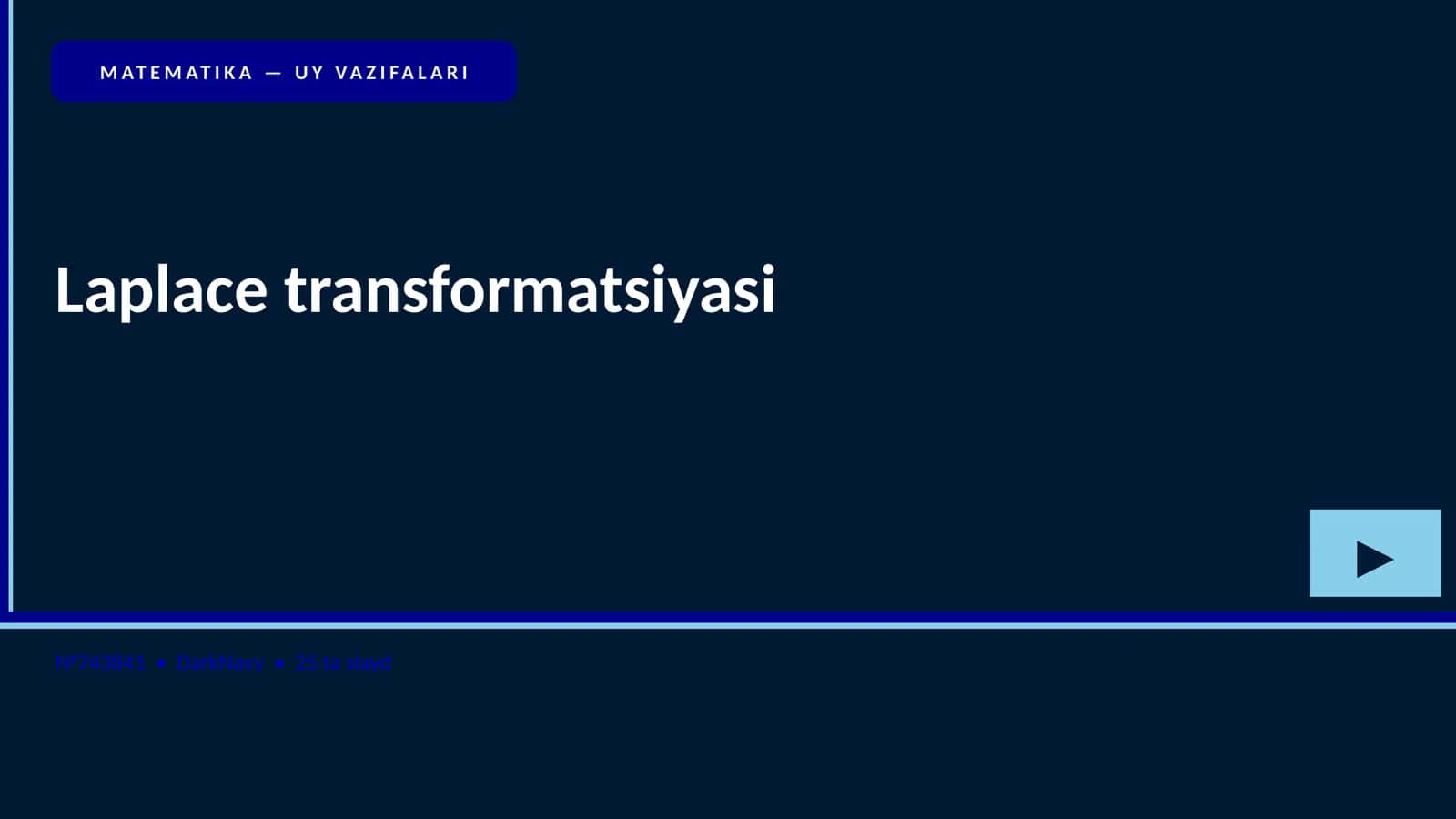 MATEMATIKA — UY VAZIFALARI