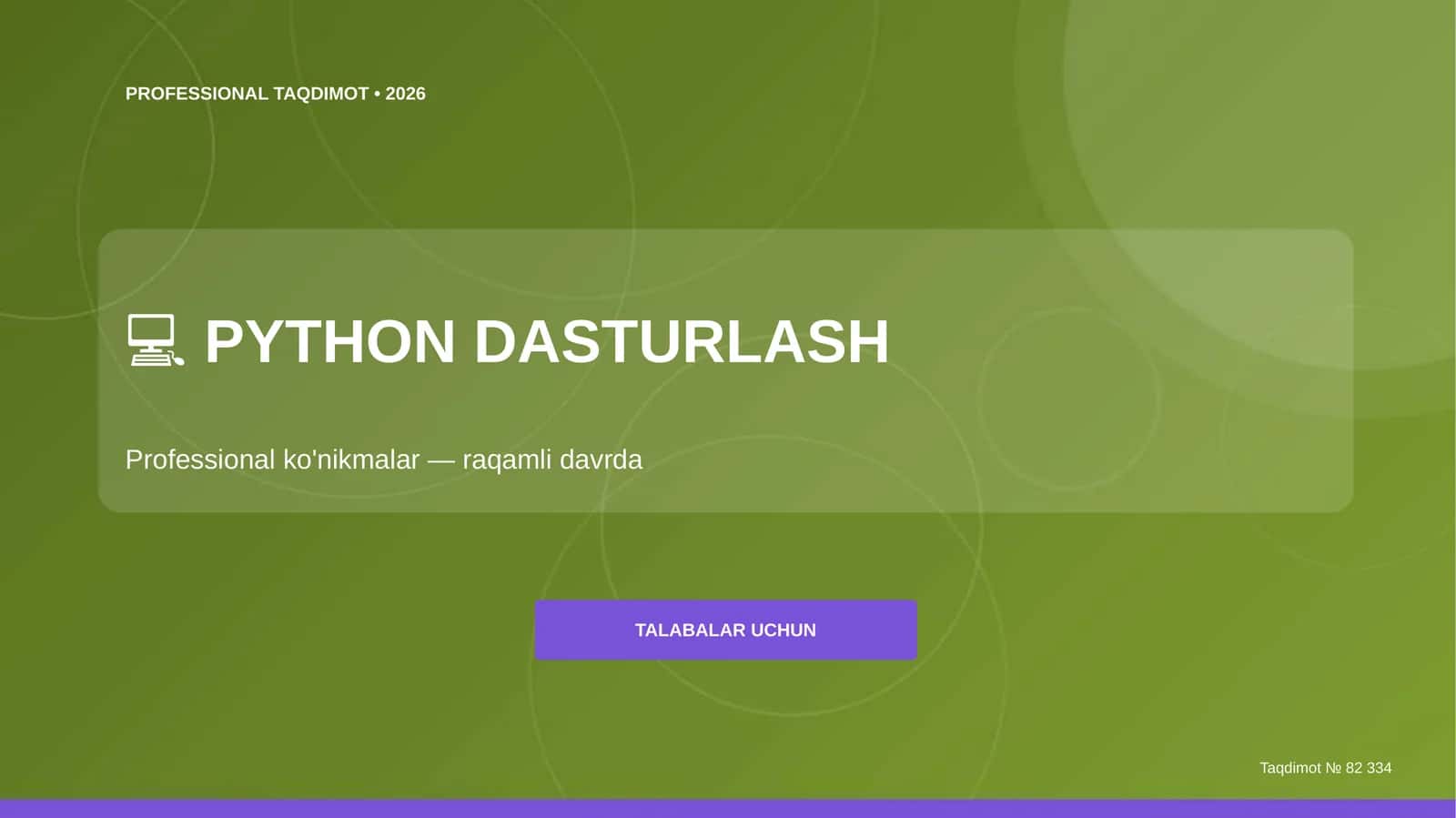 Python dasturlash: professional ko'nikmalar (raqamli davrda) [talabalar uchun]