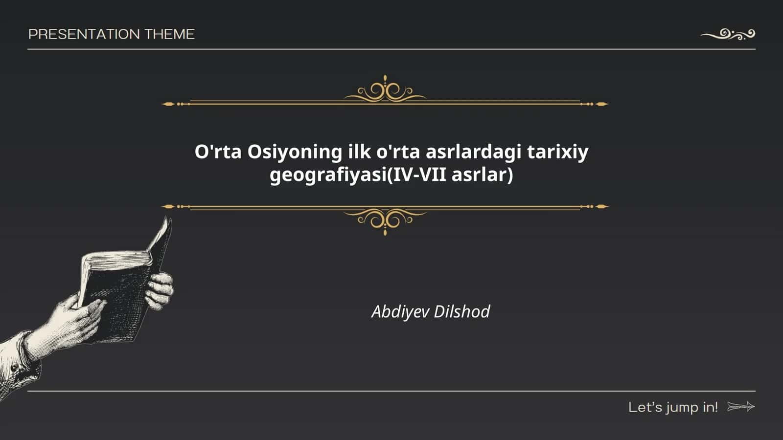 O'rta Osiyoning ilk o'rta asrlardagi tarixiy geografiyasi(IV-VII asrlar) Abdiyev Dilshod