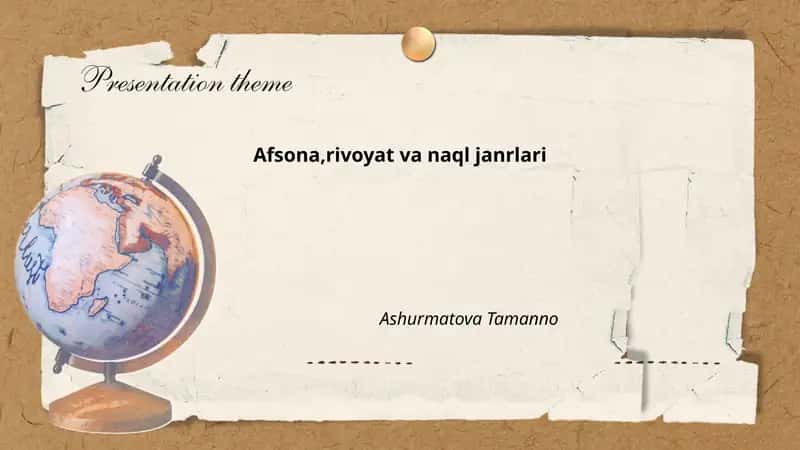 Afsona, rivoyat va naql janrlari