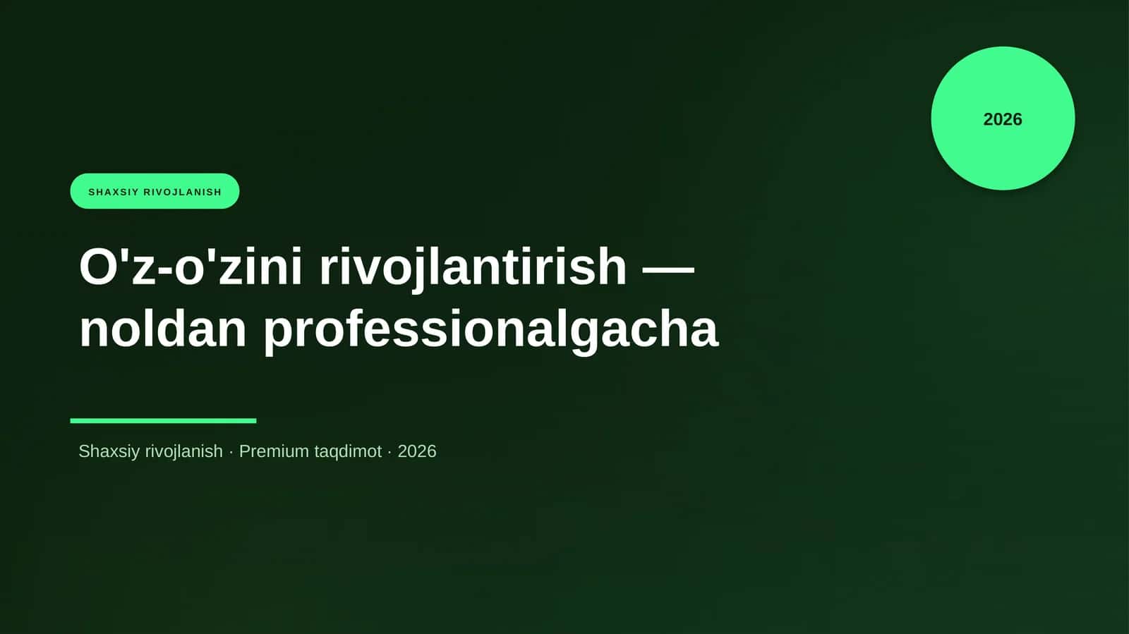 O'z-o'zini rivojlantirish