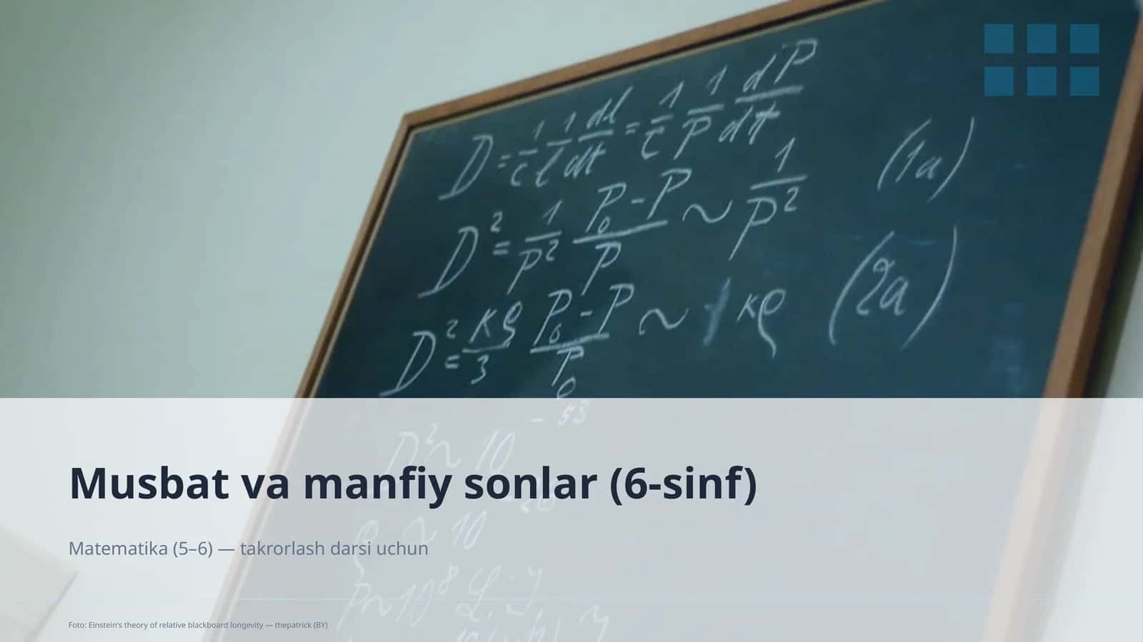 Musbat va manfiy sonlar (6-sinf)