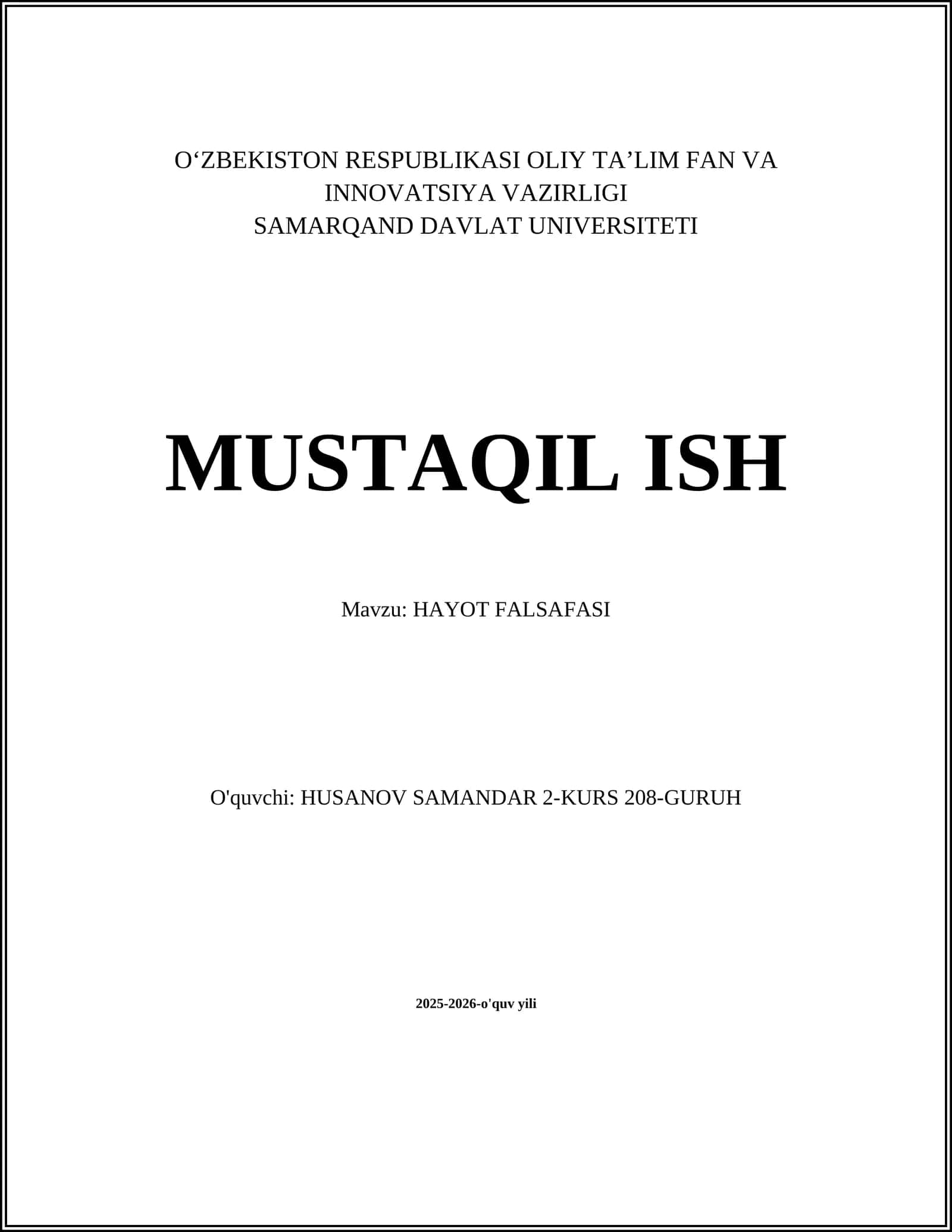 HAYOT FALSAFASI