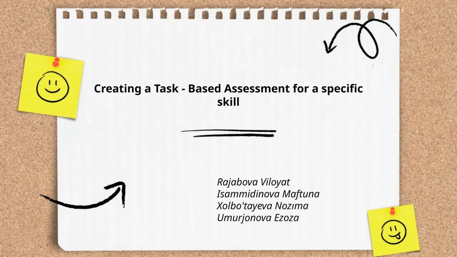 Task-Based Assessment for Specific Skill