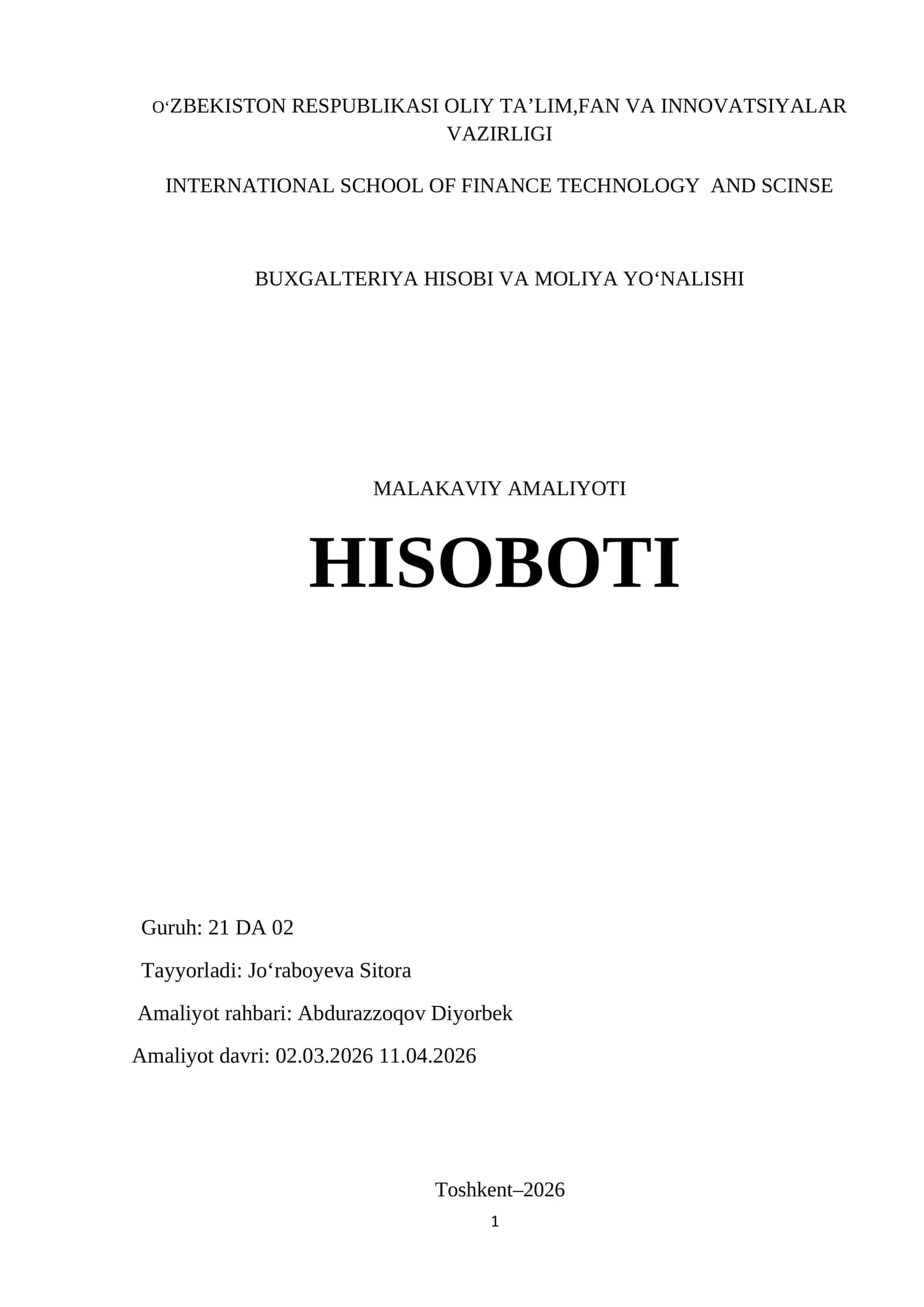 IPOTEKA BANK AMALIYOT HISOBOTI. 6 HAFTALIK