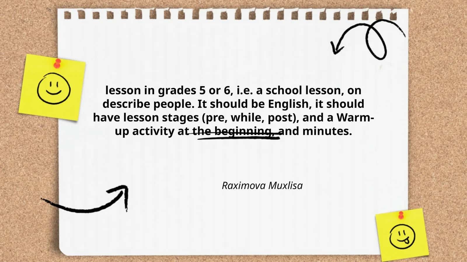School Lesson on Describing People
