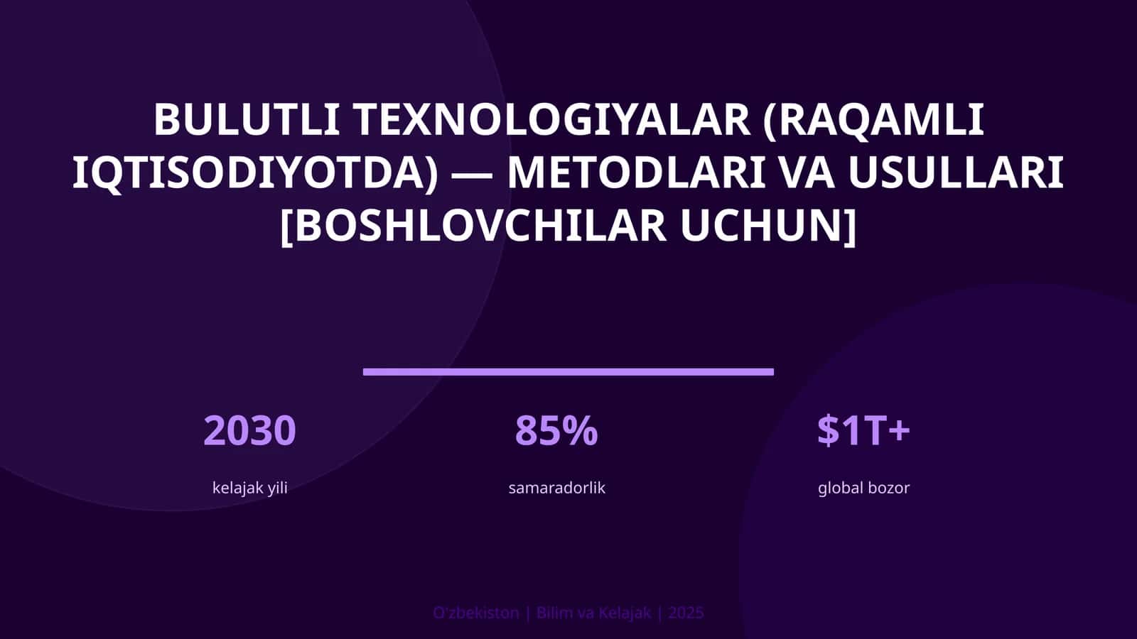 Bulutli texnologiyalar (raqamli iqtisodiyotda) — metodlari va usullari [boshlovchilar uchun]