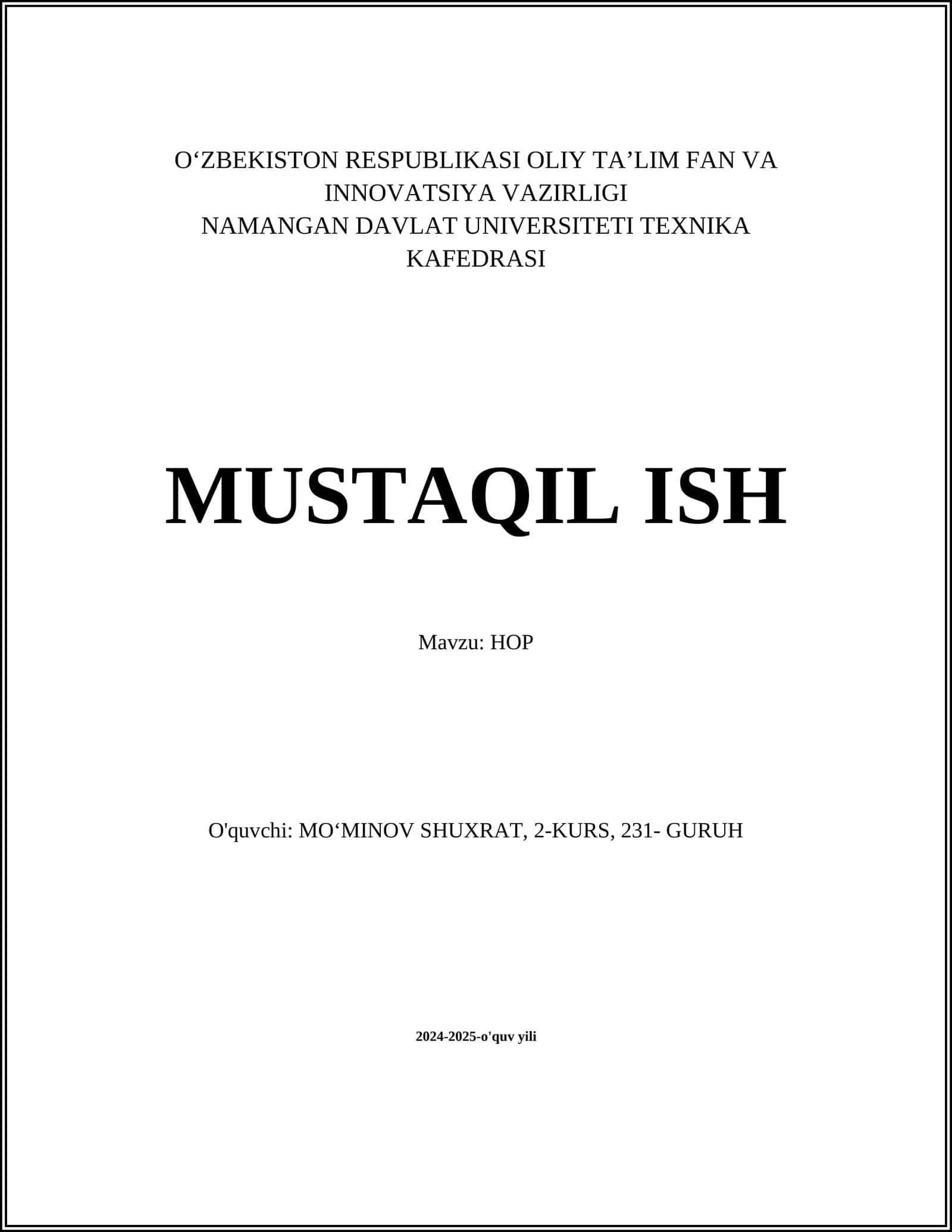 HOP O'yini Tarixi