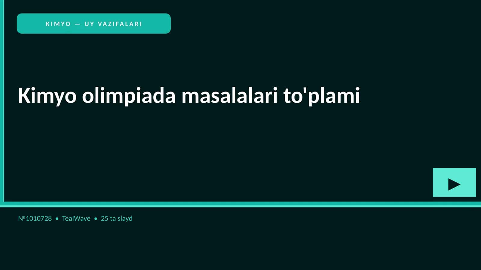 Kimyo olimpiada masalalari to'plami
