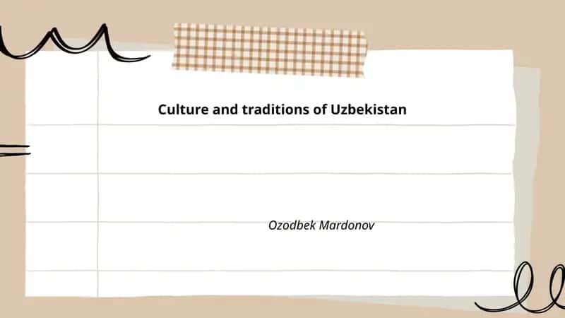 Culture and traditions of Uzbekistan