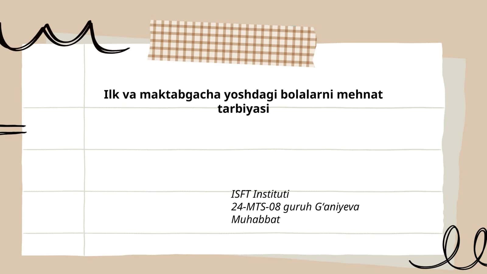 Ilk va maktabgacha yoshdagi bolalarni mehnat tarbiyasi