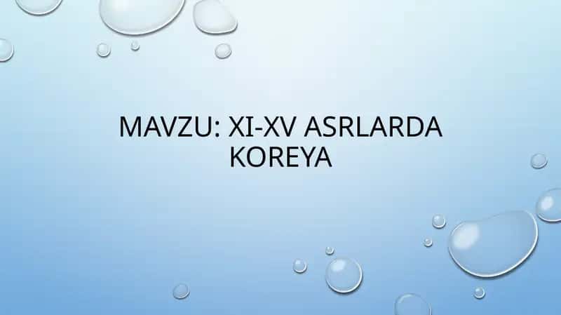 XI-XV asrlarda koreya