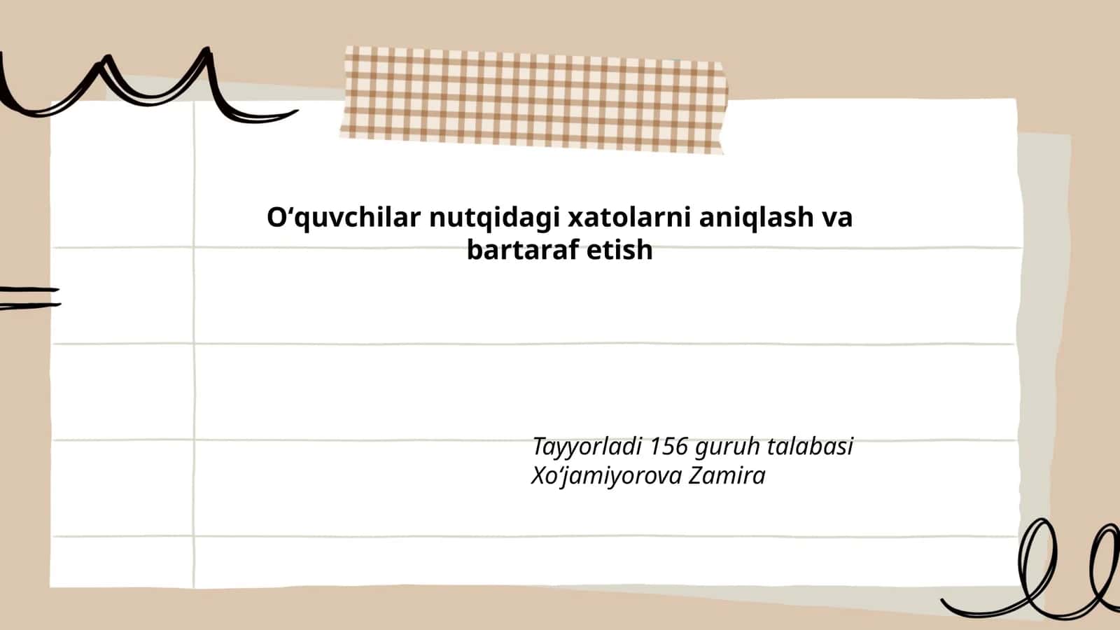 Nutqiy xatolarni aniqlash va bartaraf etish