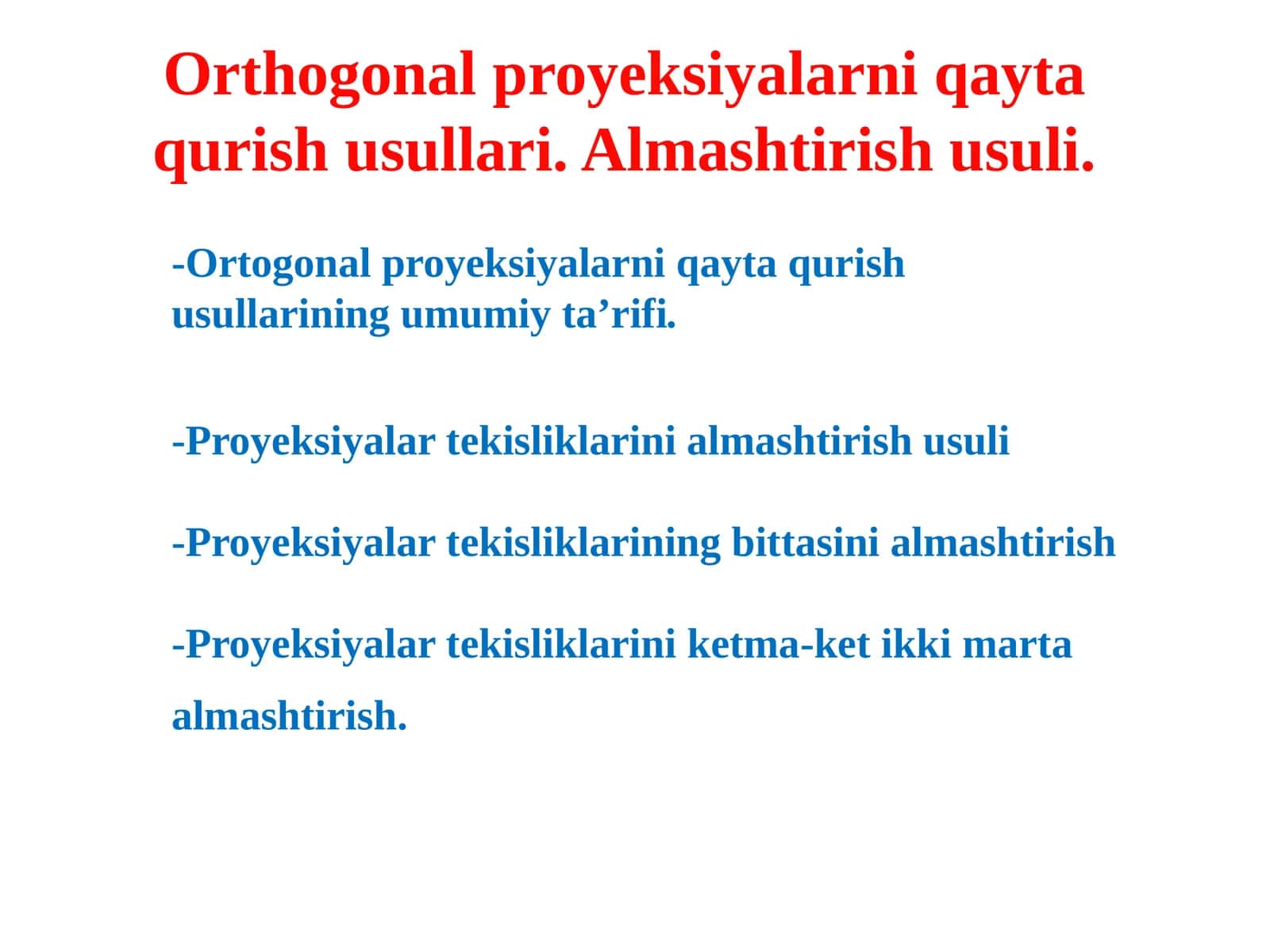 Ortogonal proyeksiyalar