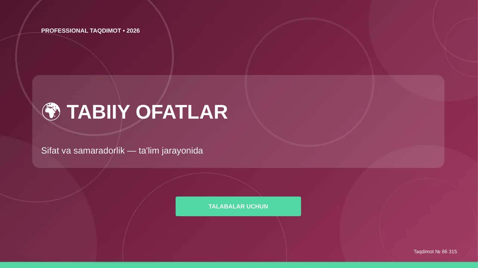 TABIIY OFATLAR