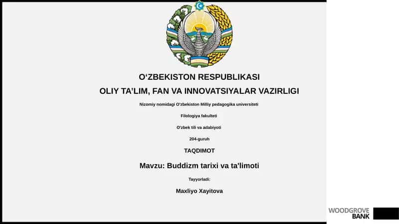 Buddizm tarixi va ta'limoti