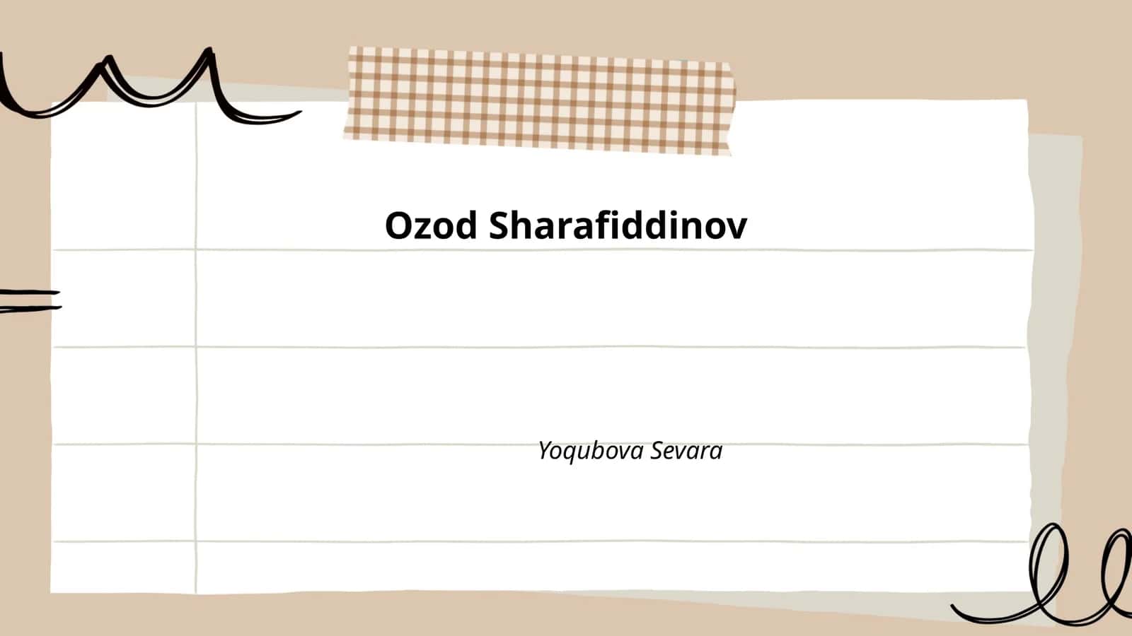 Ozod Sharafiddinovning hayoti
