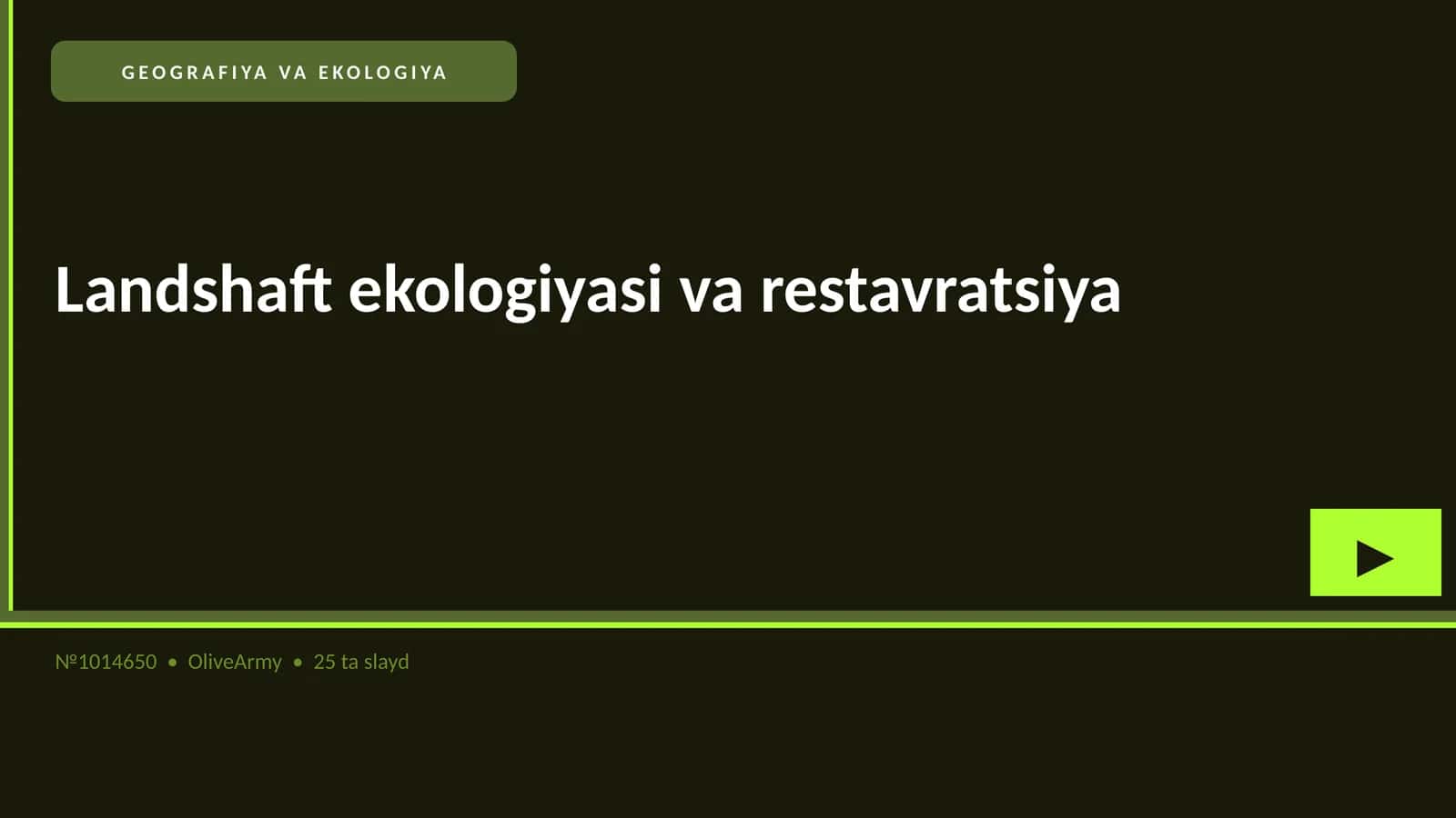 GEOGRAFIYA VA EKOLOGIYA