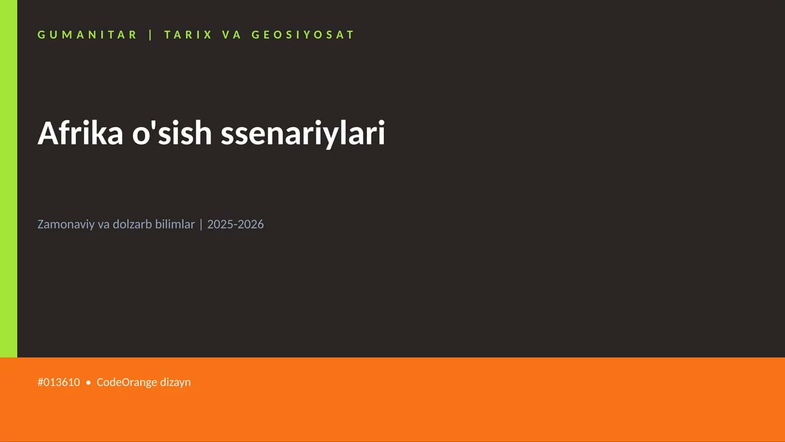 Afrika o'sish ssenariylari