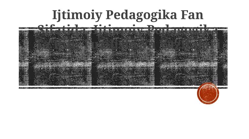 Ijtimoiy Pedagogika Fan Sifatida