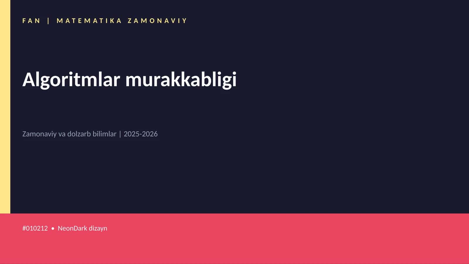 Algoritmlar murakkabligi
