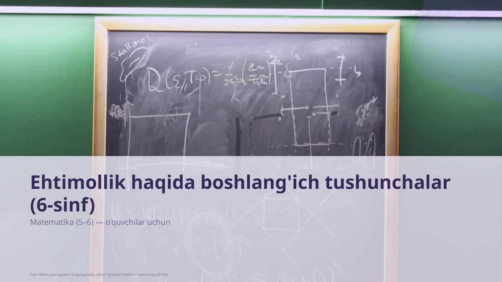Ehtimollik haqida boshlang'ich tushunchalar (6-sinf)