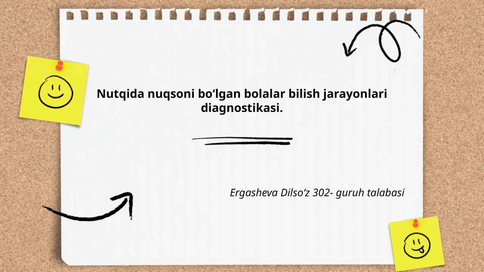 Nutqida nuqsoni boʻlgan bolalar bilish jarayonlari diagnostikasi
