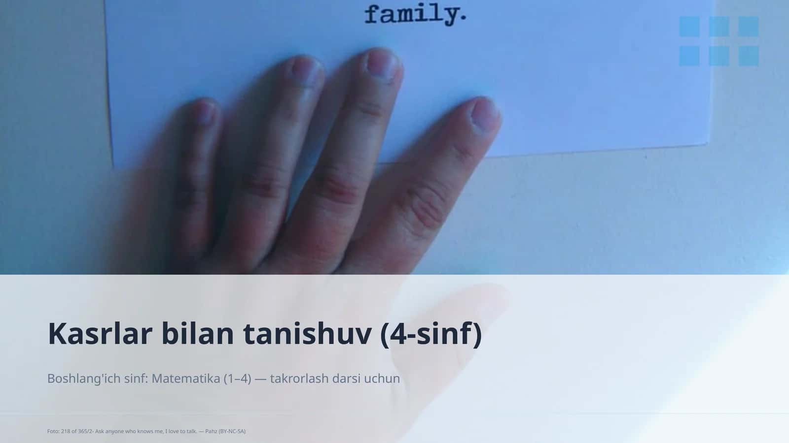 Kasrlar bilan tanishuv (4-sinf)