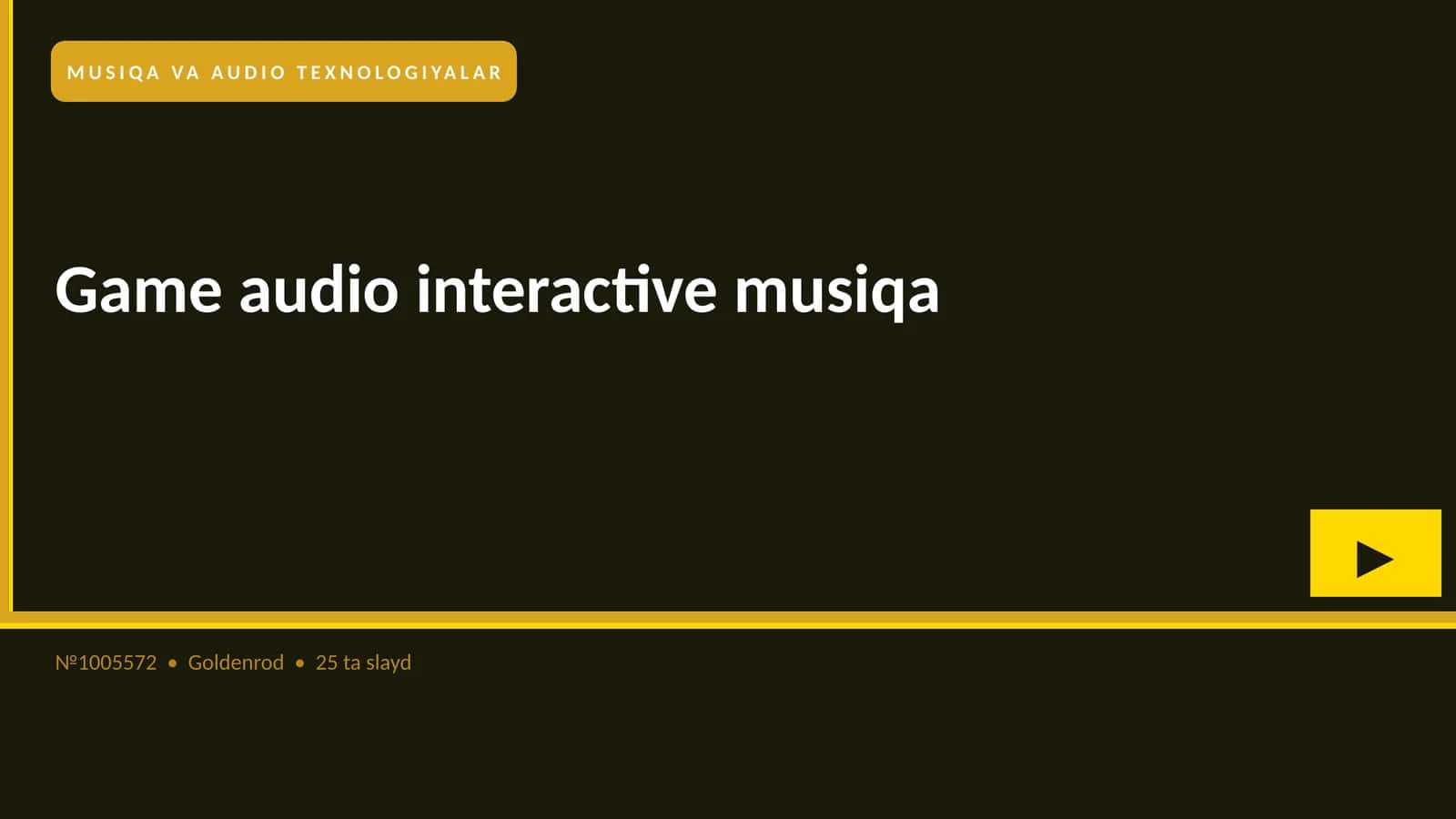 Game audio interactive musiqa