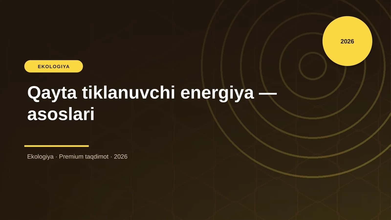 Qayta tiklanuvchi energiya — asoslari