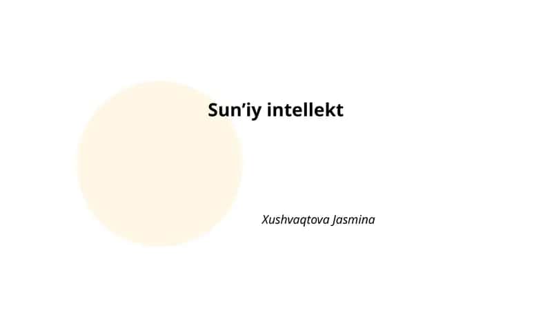 Sunʼiy intellekt
