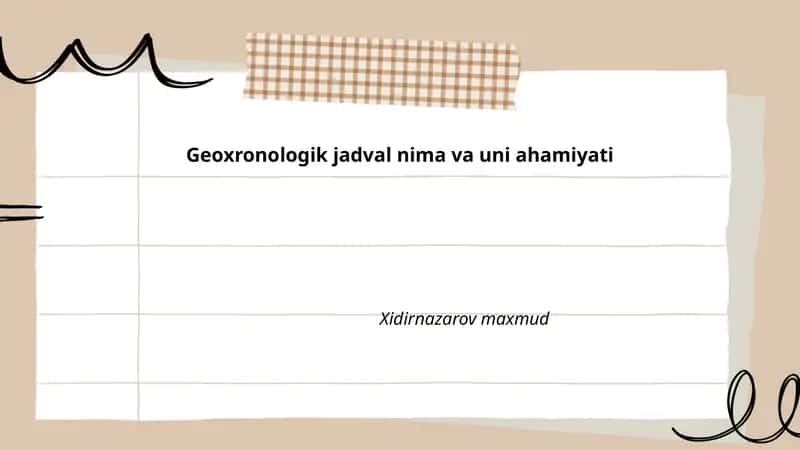 Geoxronologik jadval