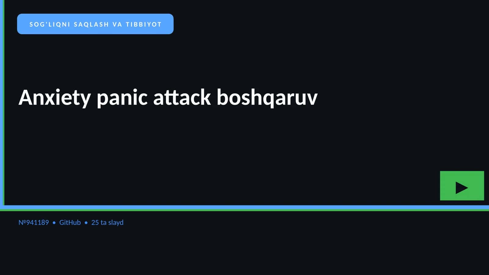 Anxiety panic attack boshqaruv