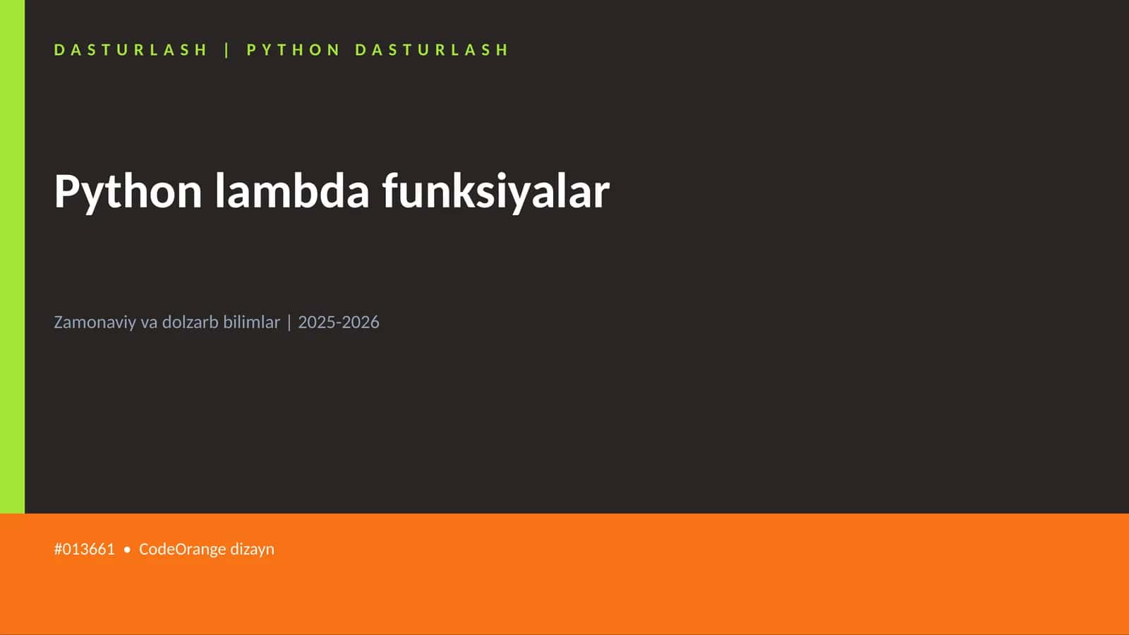 Python lambda funksiyalar