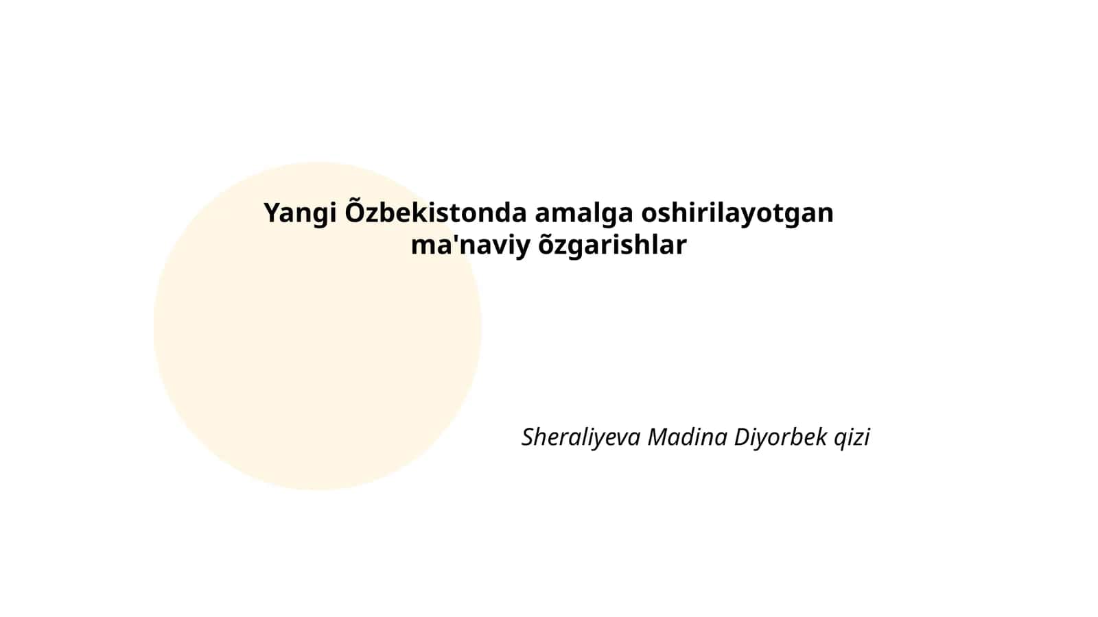 Ta'lim sohasidagi islohotlar