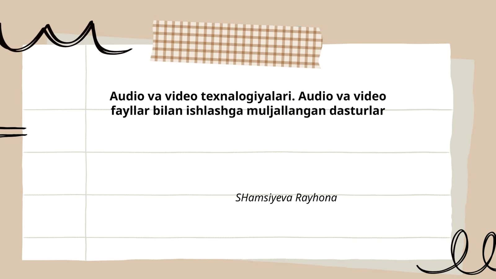 Audio va video texnalogiyalari