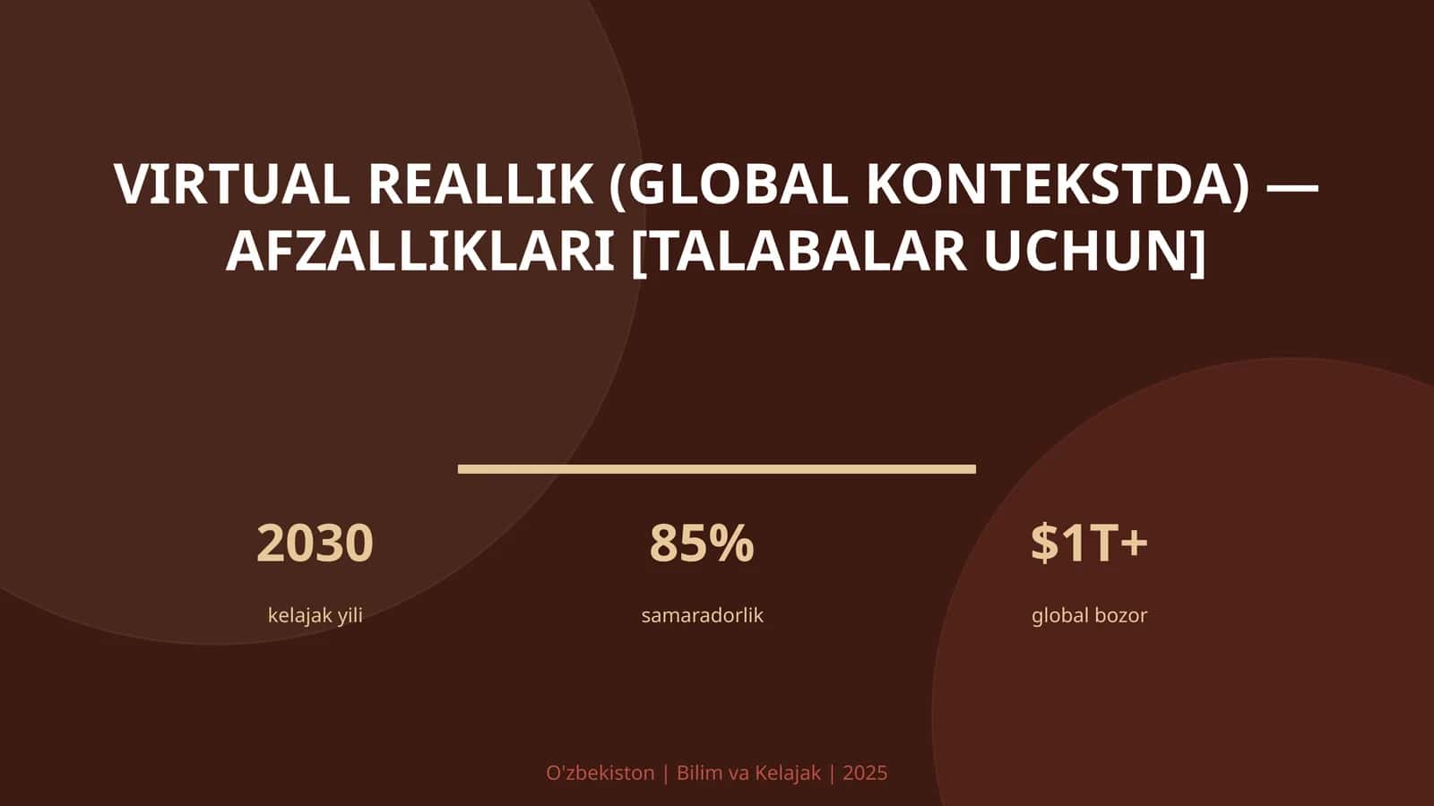 Virtual reallik (global kontekstda) - afzalliklari [talabalar uchun]