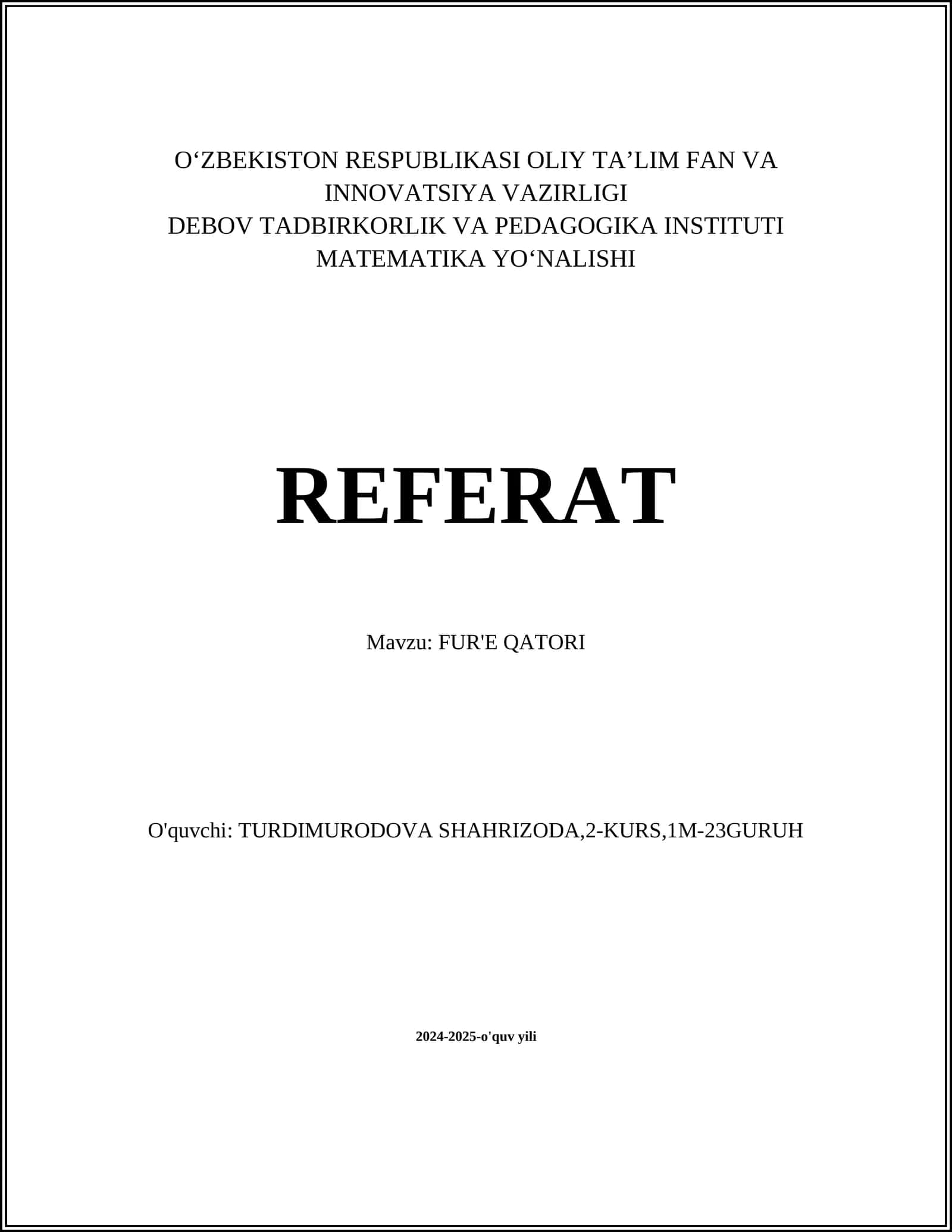 FUR'E QATORI