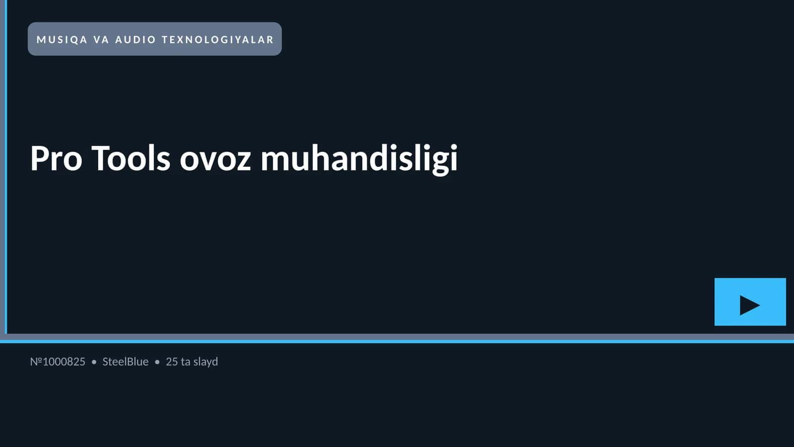 Pro Tools ovoz muhandisligi