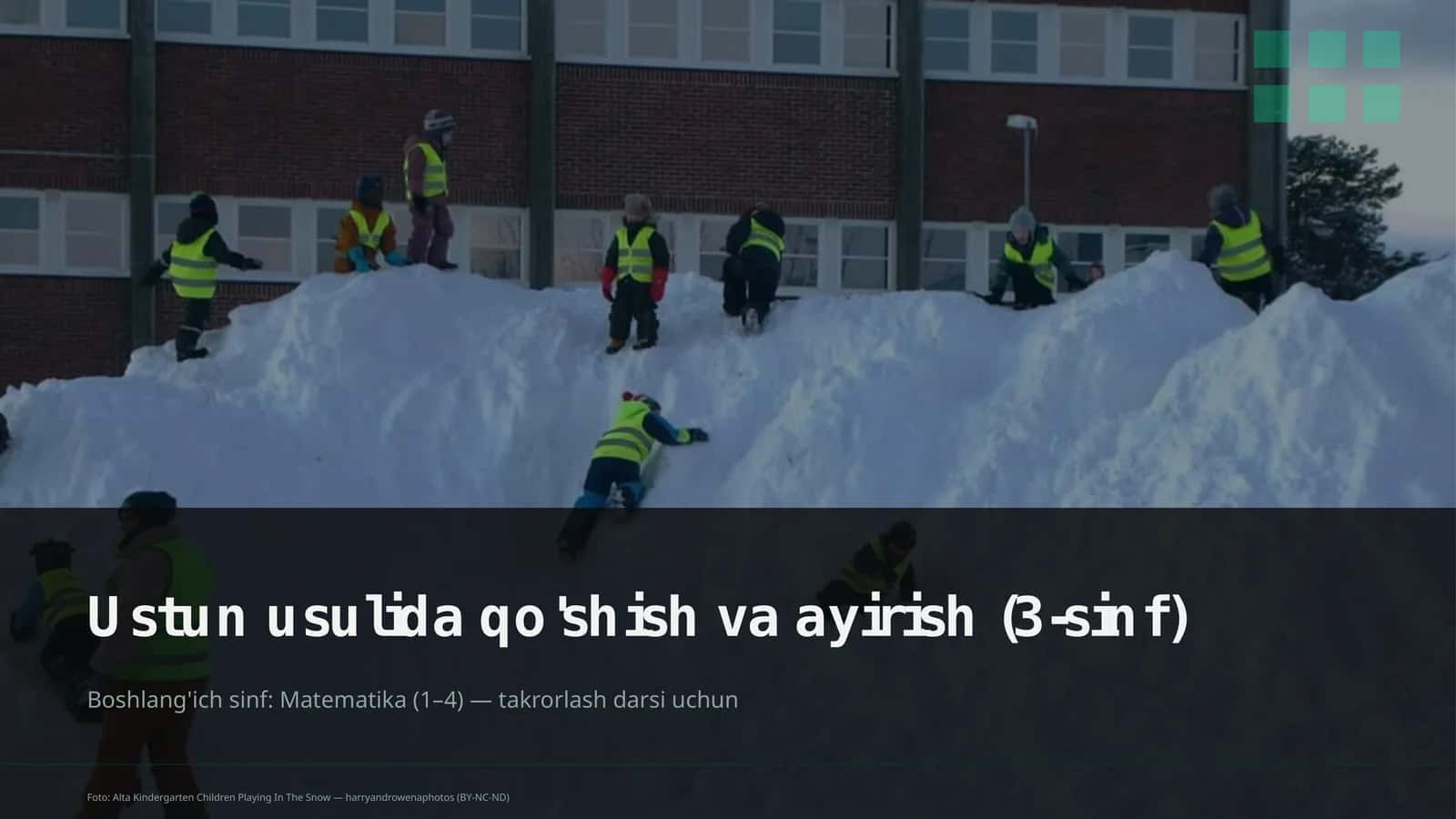 Ustun usulida qo'shish va ayirish (3-sinf)