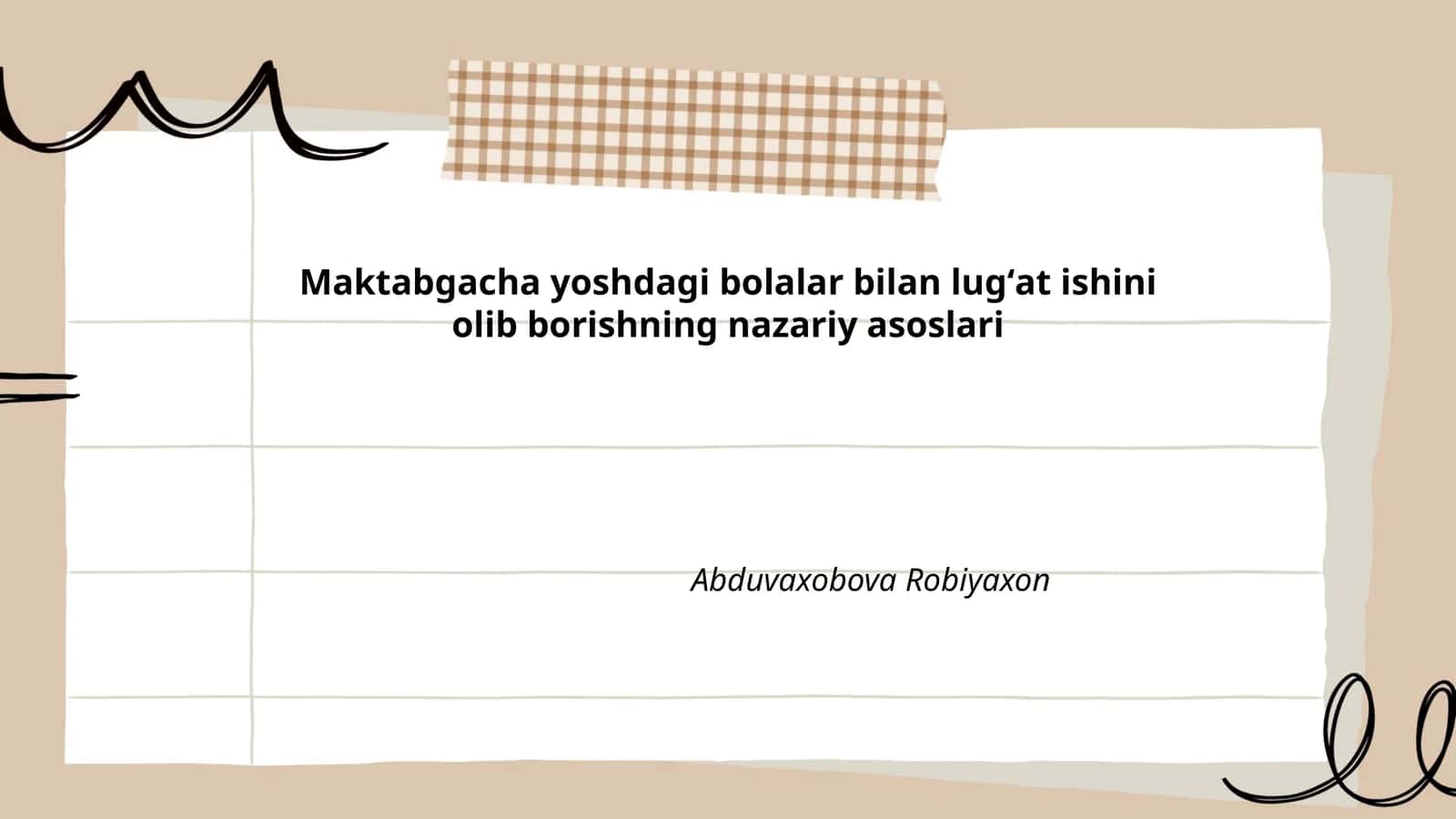 Maktabgacha yoshdagi bolalar psixologiyasi