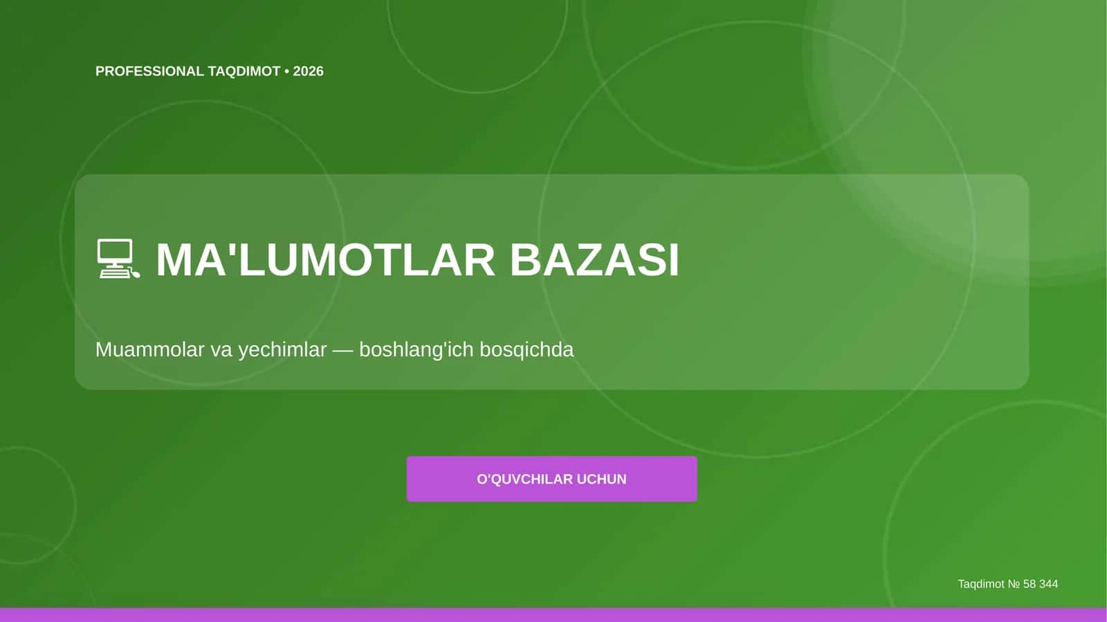 PROFESSIONAL TAQDIMOT • 2026