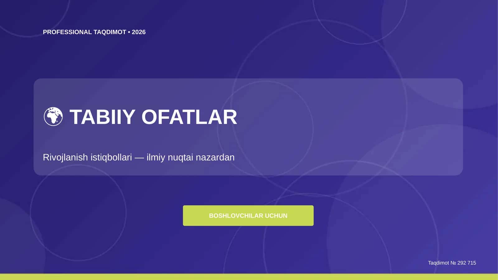 TABIIY OFATLAR Rivojlanish istiqbollari