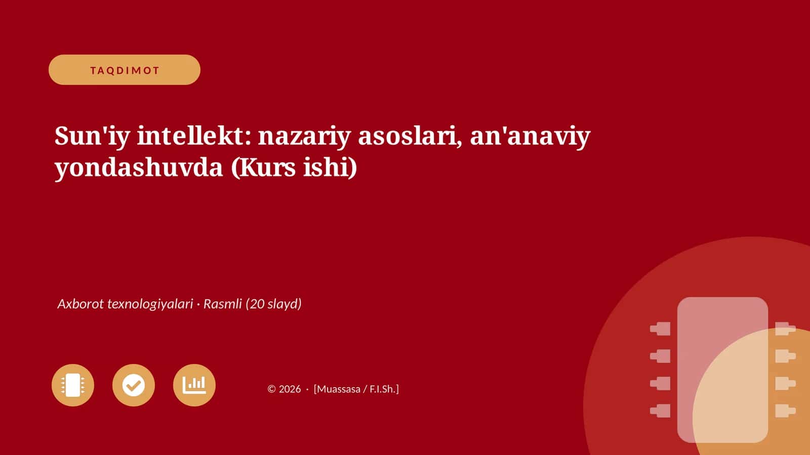 Sun'iy intellekt: nazariy asoslari, an'anaviy yondashuvda (Kurs ishi)