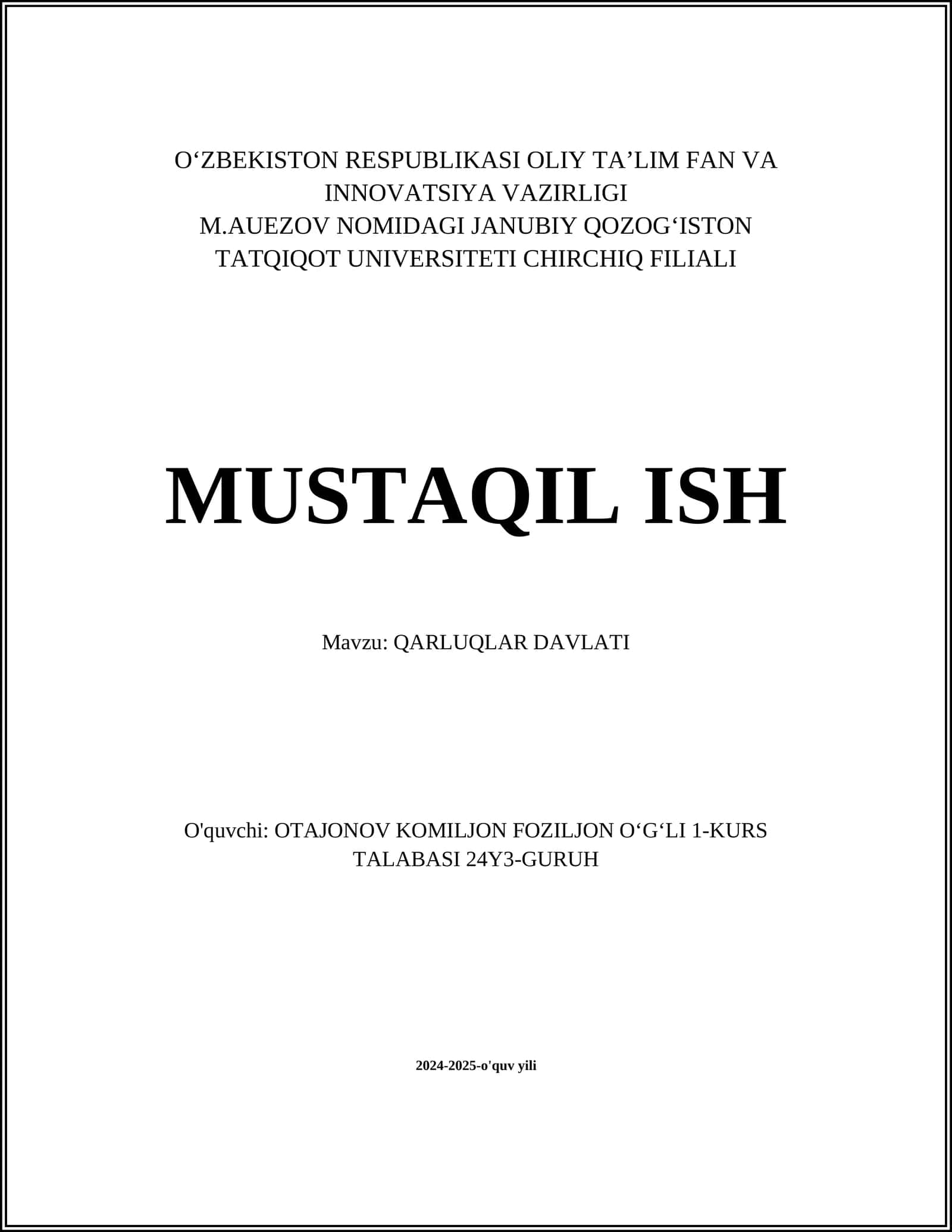 Qarluqlar Davlati Tarixi