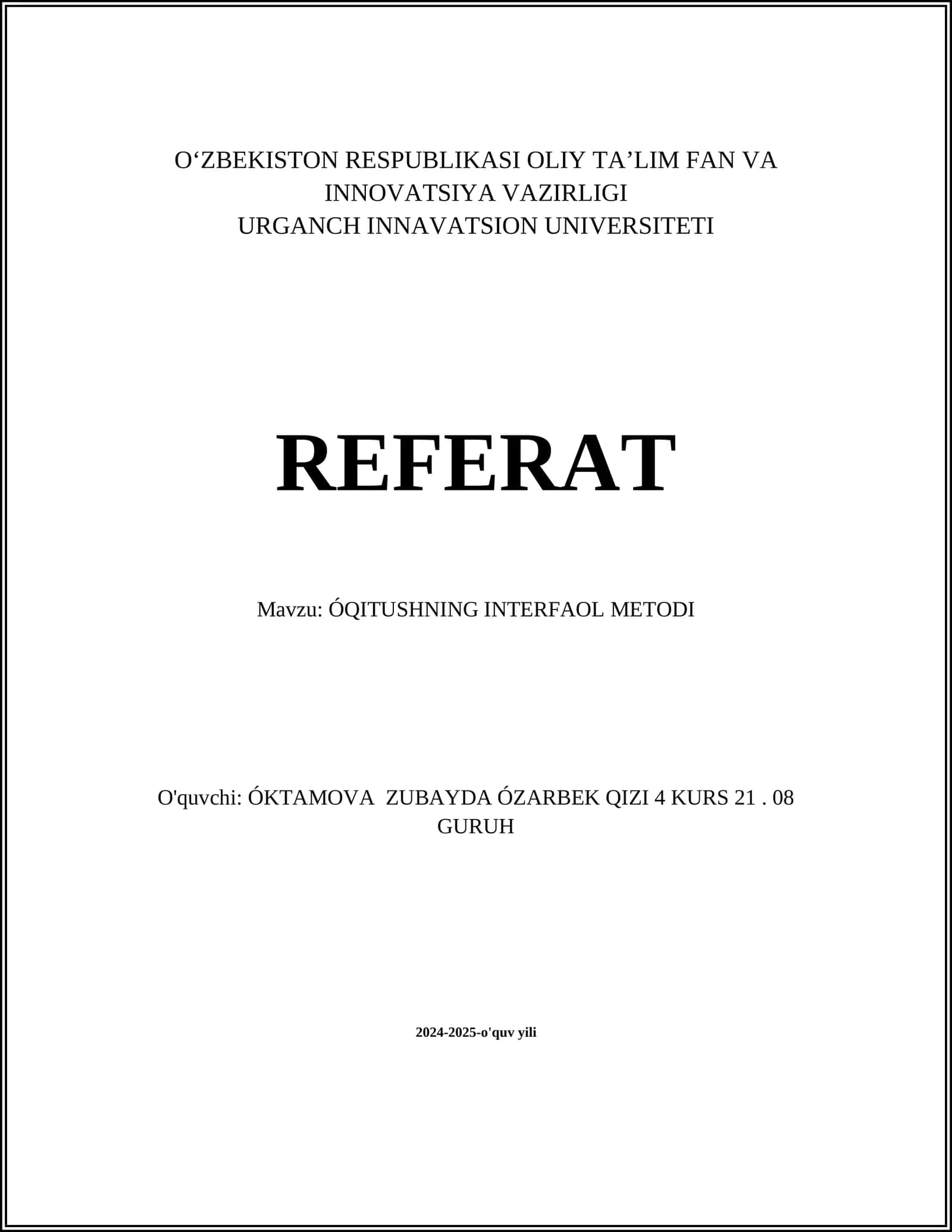 Interfaol o'quv loyihalari