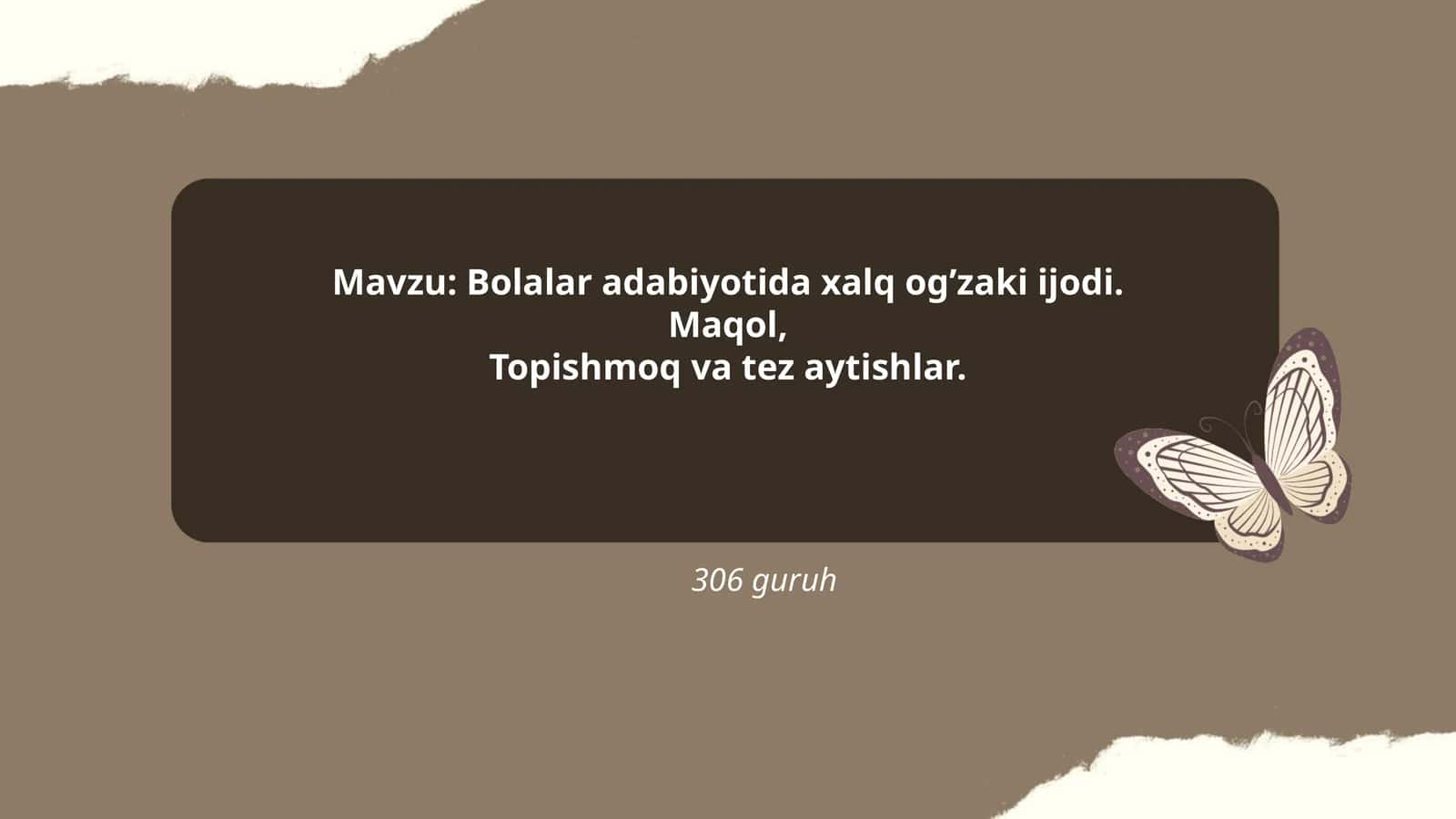 Bolalar adabiyotida xalq og'zaki ijodi