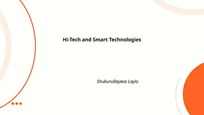 Hi-Tech and Smart Technologies